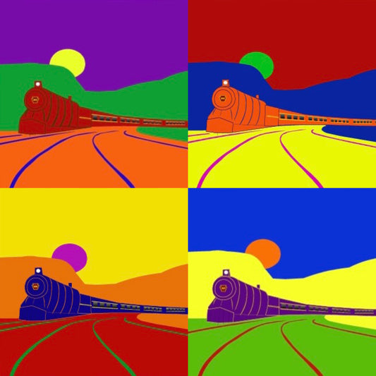 Pop art Train on Horseshoe Curve