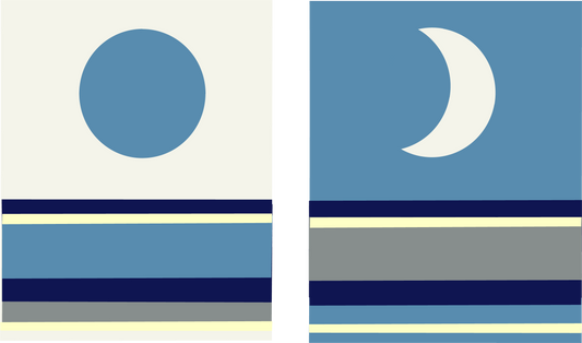 Abstract Sun & Moon set