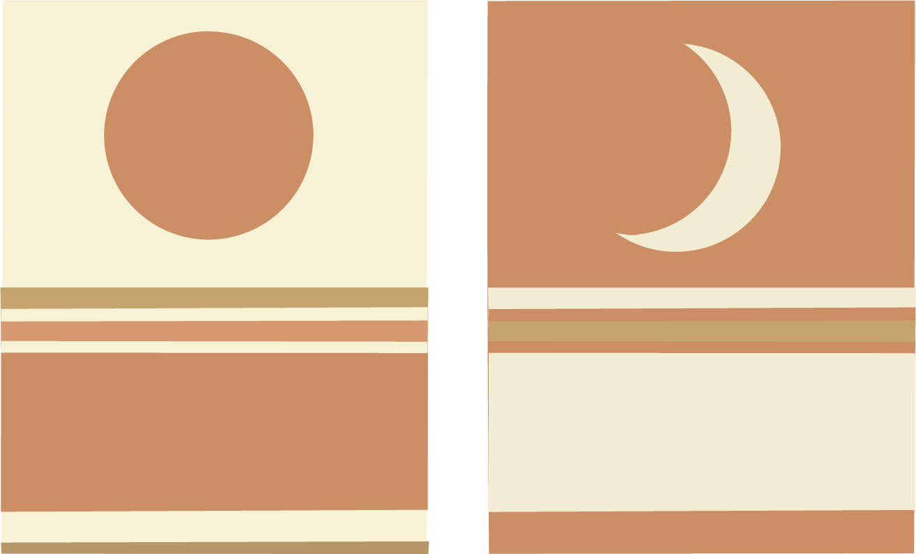 Abstract Sun & Moon set