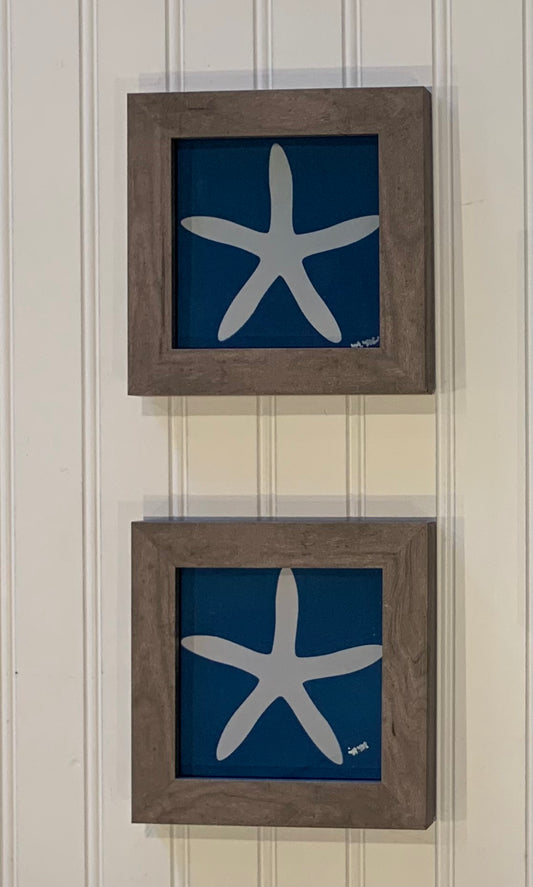 Starfish Cyanotype Prints set of 2